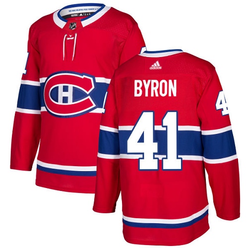 Adidas Men Montreal Canadiens #41 Paul Byron Red Home Authentic Stitched NHL Jersey